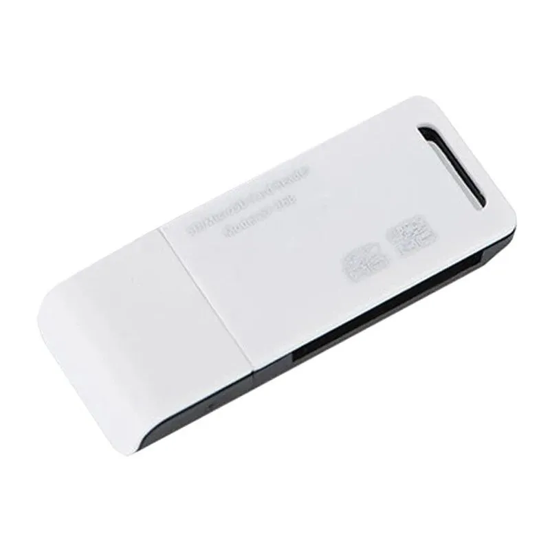 USB 2.0 TF Micro SD Card Reader Adapter Compatible with Computer Laptop - WHITE