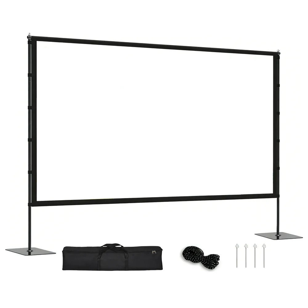100/120 Inch Portable Projector Screen With Stand & Bag Stable Anti-glare - 120inch