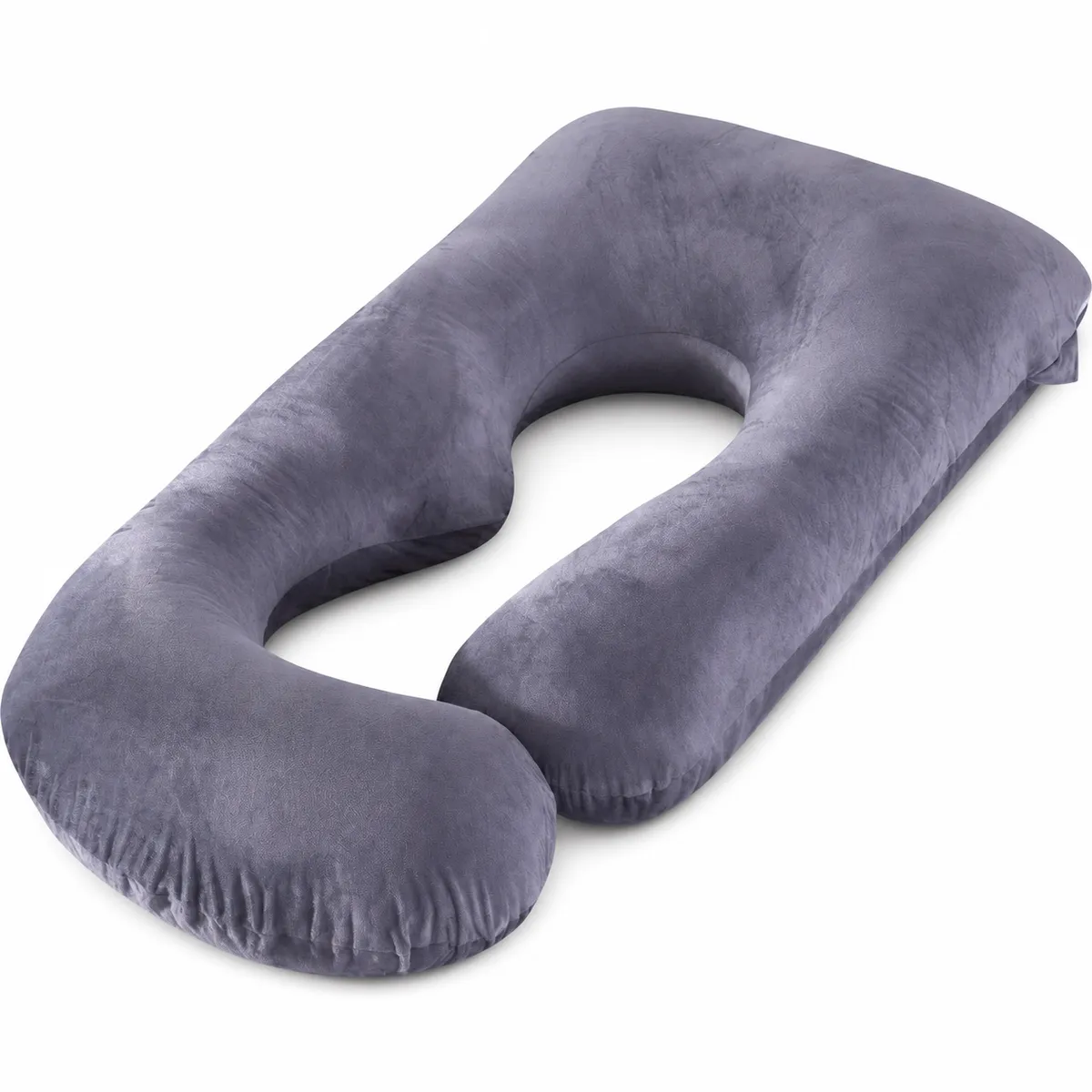 Pregnancy Pillows for Sleeping U-Shaped Full Body Pillow with Velvet Cover - Grey