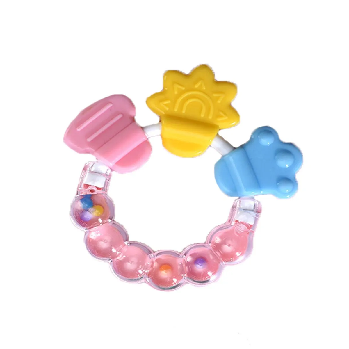 Baby Teething Toys, Teething Relief Toy, BPA Free - Pink