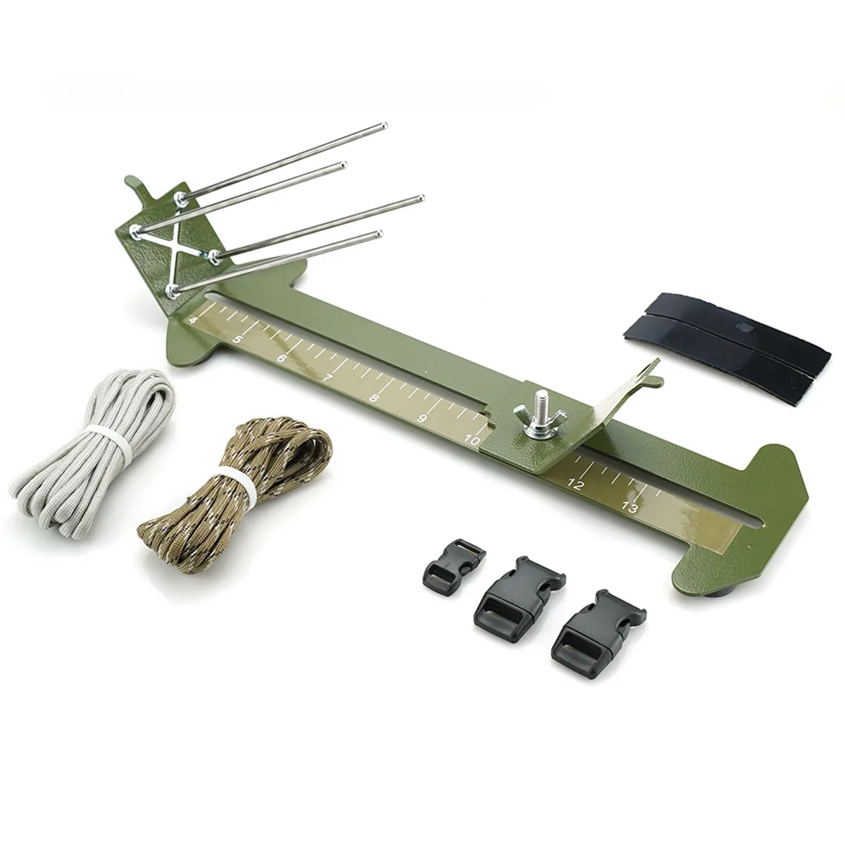 12-Piece Paracord Bracelet Jig Set Paracord Tool Kit Paracord Knitting Tool - Olive Green