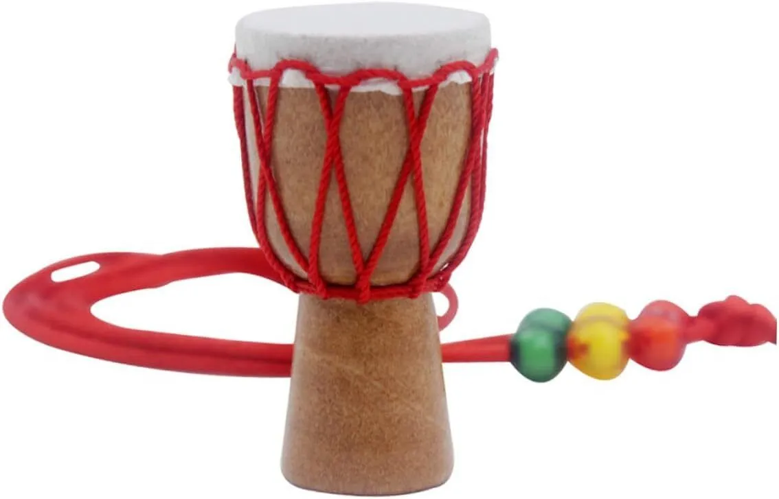 African Drum Necklace Handmade Mini Hand Drum for Decor Traditional Music