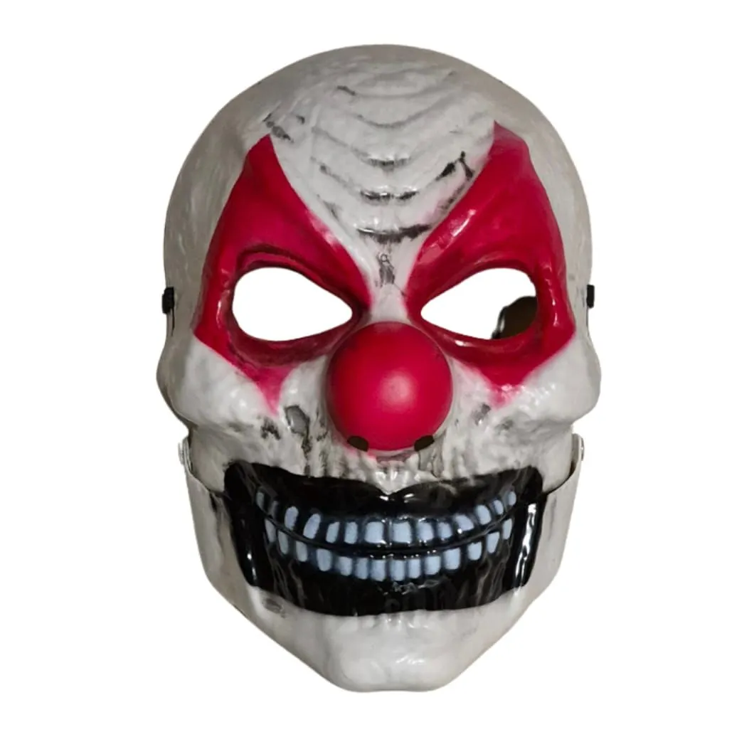 Scary Moving Jaw Clown Skull Mask - Halloween Horror Costume Mask