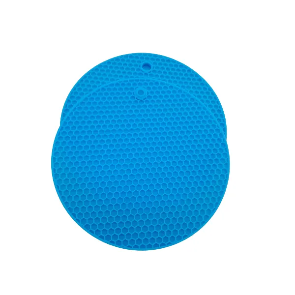 Two Pcs heat resistant Silicon Mat Silicon Trivet Hot Pot Base Holder - Blue