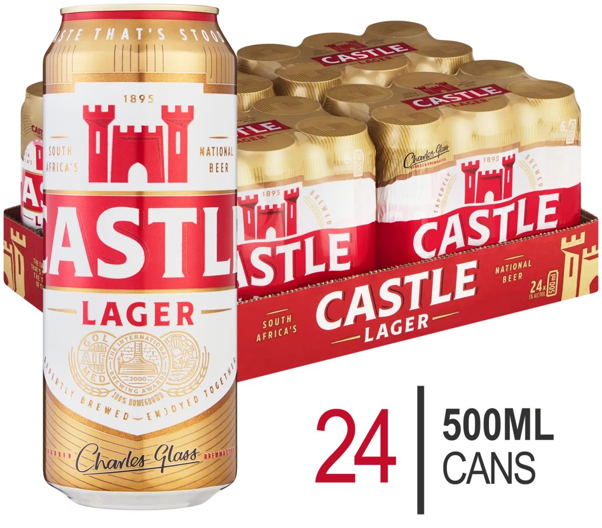 Castle Lager Beer 24 x 500ml Cans