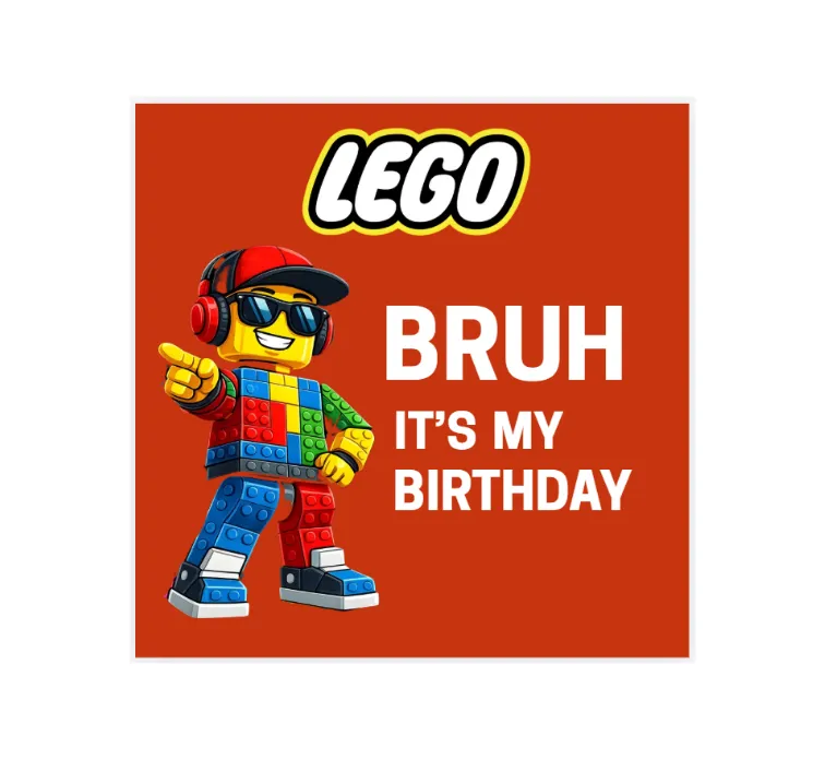 LEGO Inspired Birthday Stickers - Pack of 35
