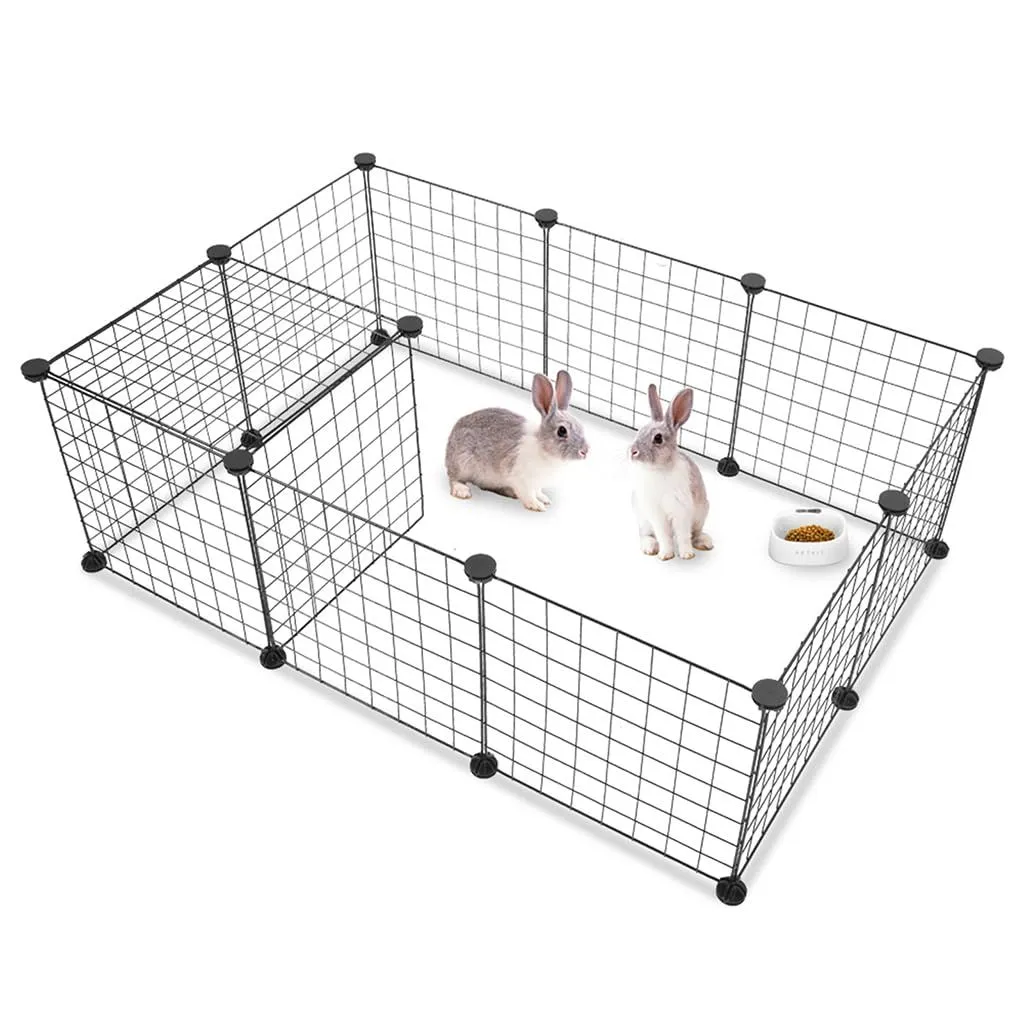 12 Piece DIY Pet Playpen, Portable Metal Wire Fence for Small Animals
