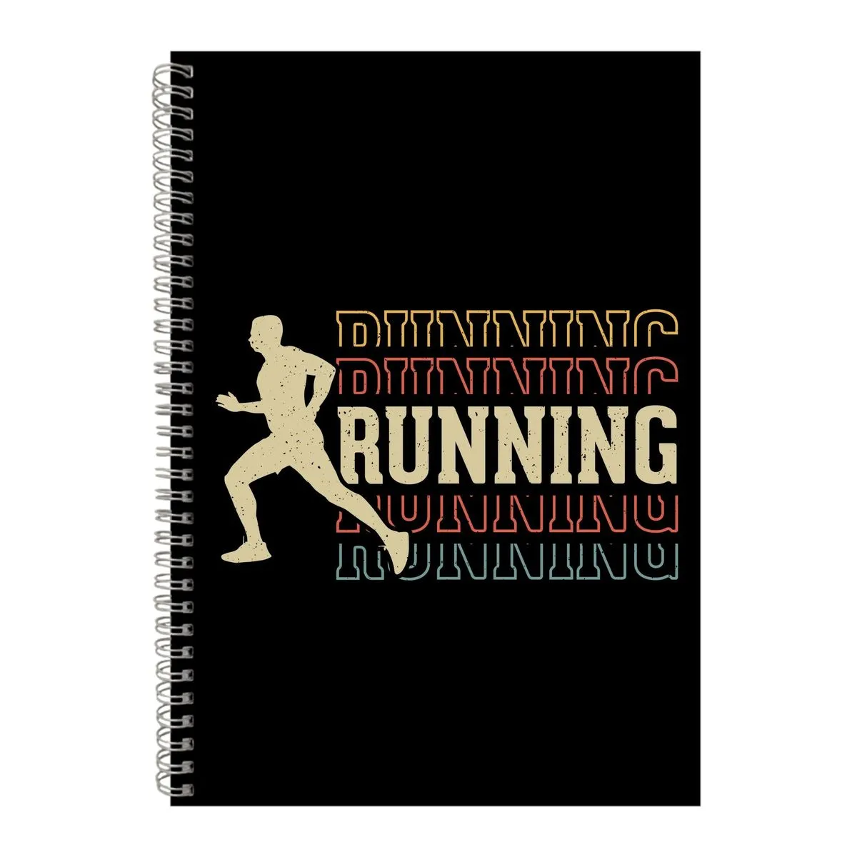 Running A4 Notebook Spiral Lined Running Graphic Saying Notepad Present 178