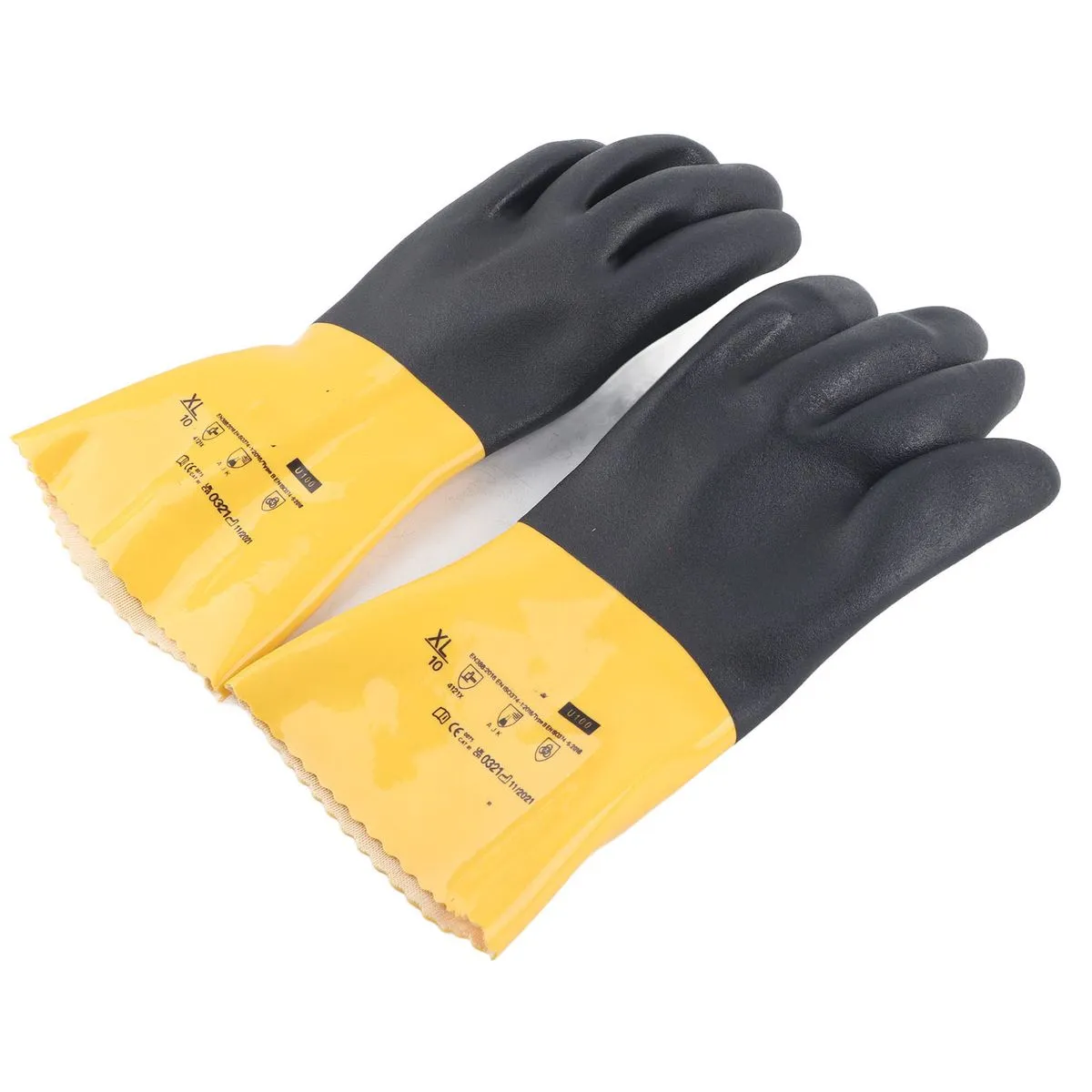 Chemical Resistant Safety Gloves, PVC Coated for Oil Acid Alkali