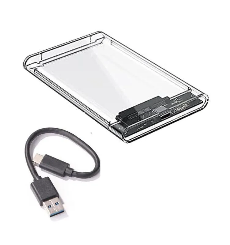 USB 3.1 Type-C 2.5" SATA HDD/SSD External Enclosure Transparent
