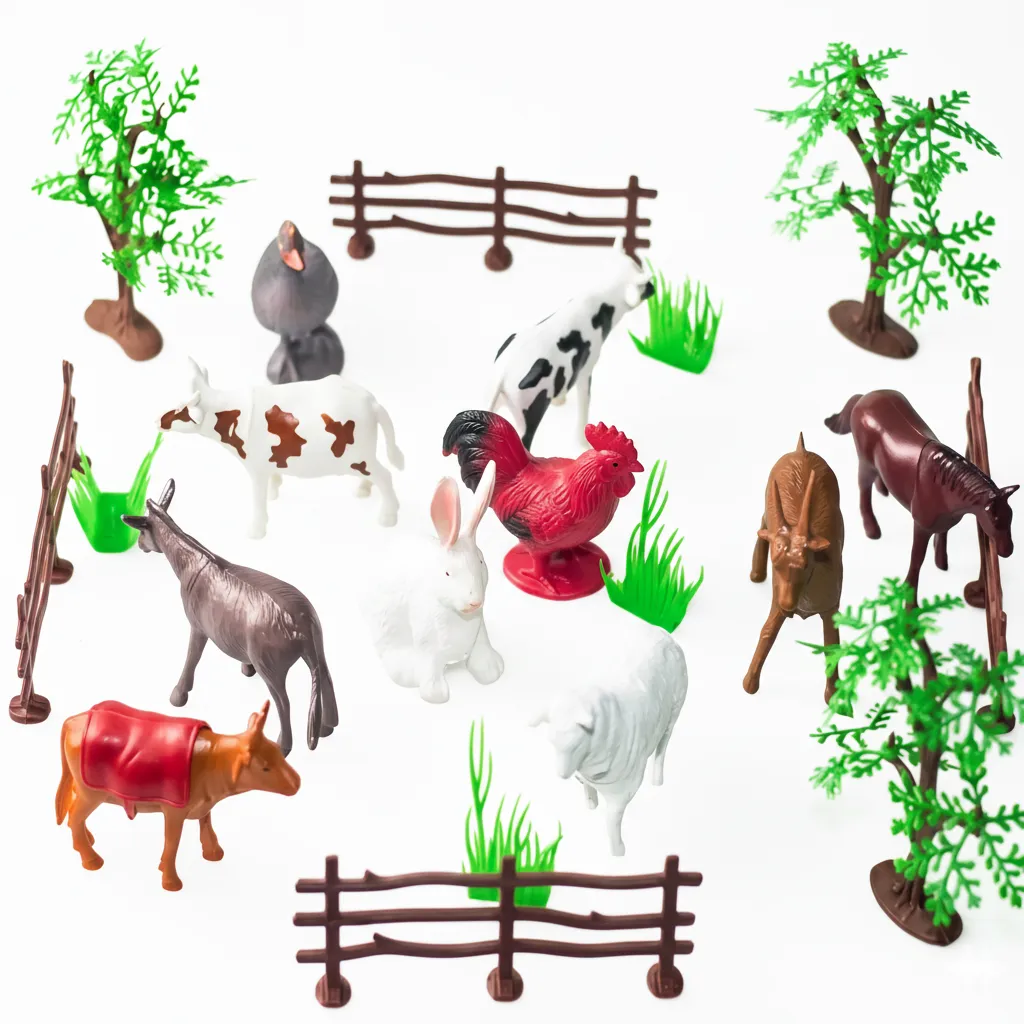 Quality Vibrant Imaginitive Play Mixed Farm Animals Kids Toy Figures Pack