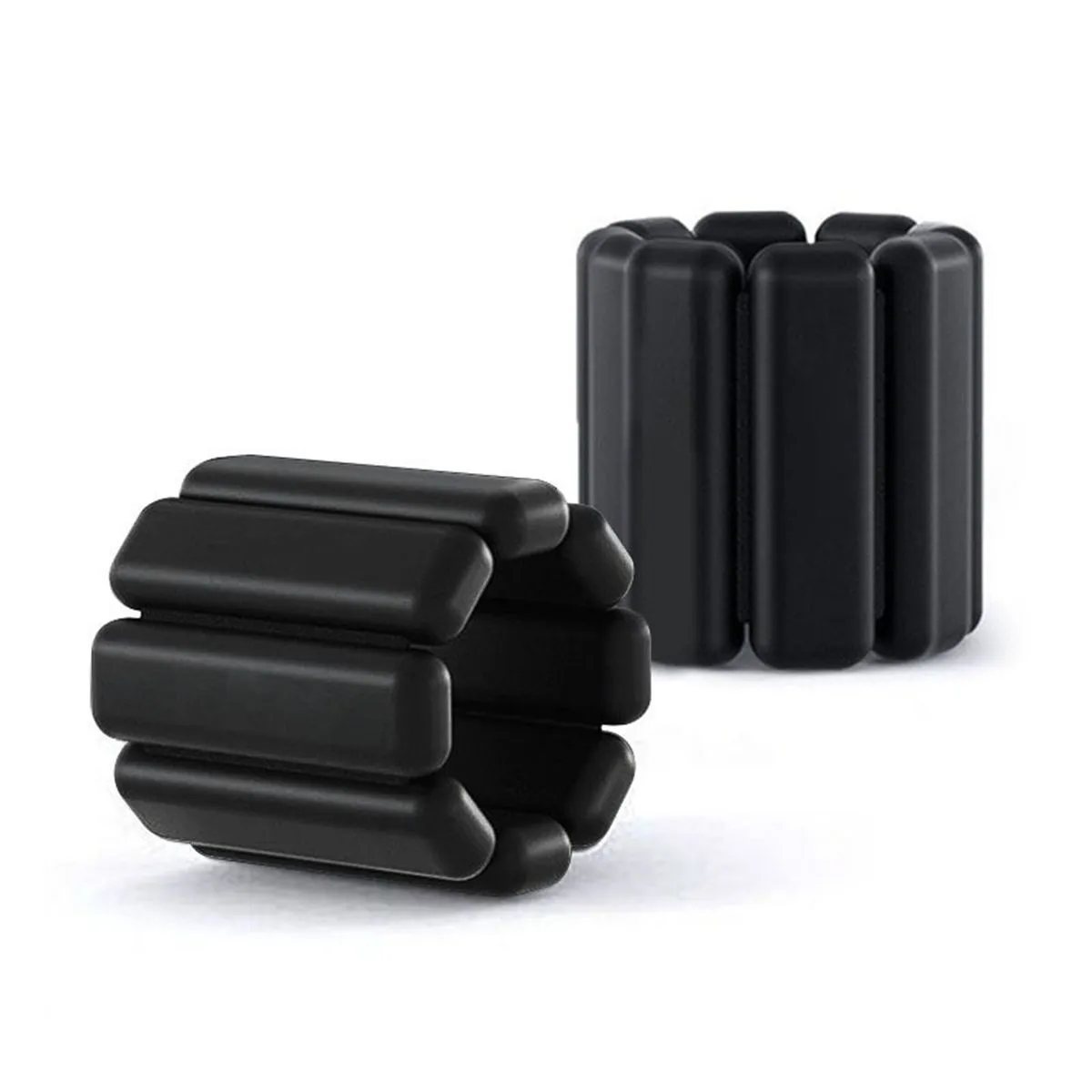 2-Pack Adjustable Silicone Weight Straps, Wrist and Ankle Weight Set, 2 lbs - Black
