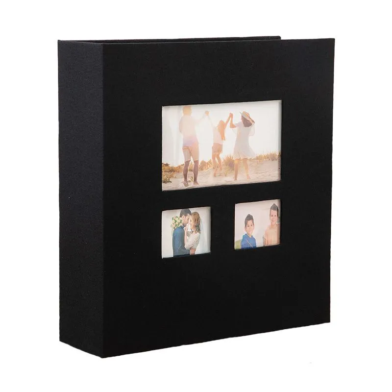 La Laila Photo Album 60 Sheets - Large Jumbo Linen Album - 600 Photos - Black