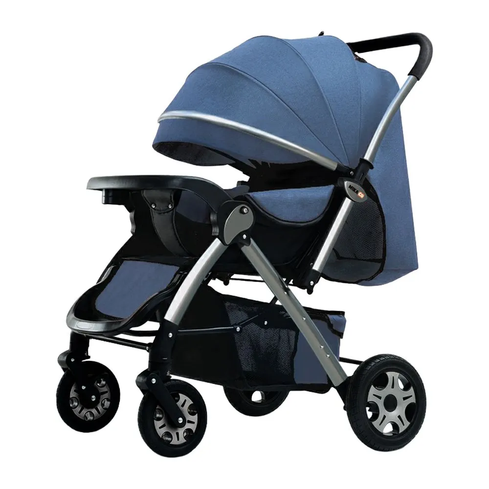 MIkaco Foldable Baby Stroller - Blue, Black