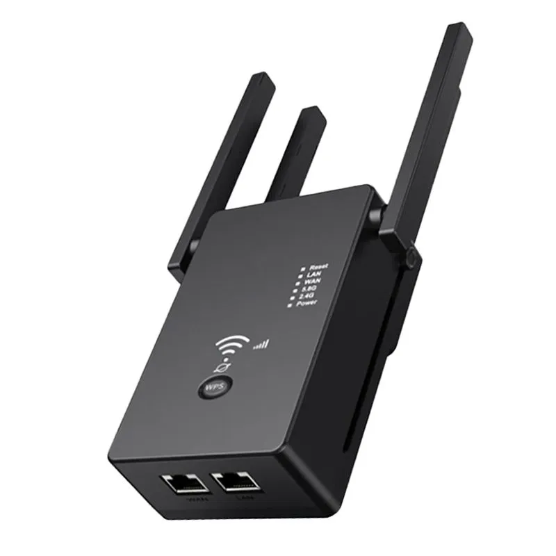 Andowl Smart Dual-bands 2.4Ghz/5Ghz Wi-Fi Range Extender - Black