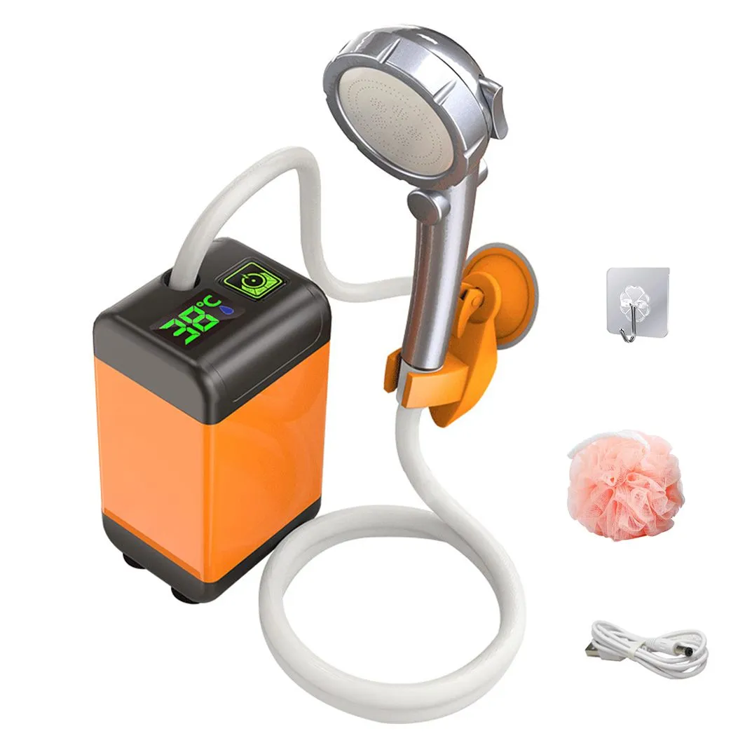 Portable camping shower pump, LED electric shower pump 7800MAH