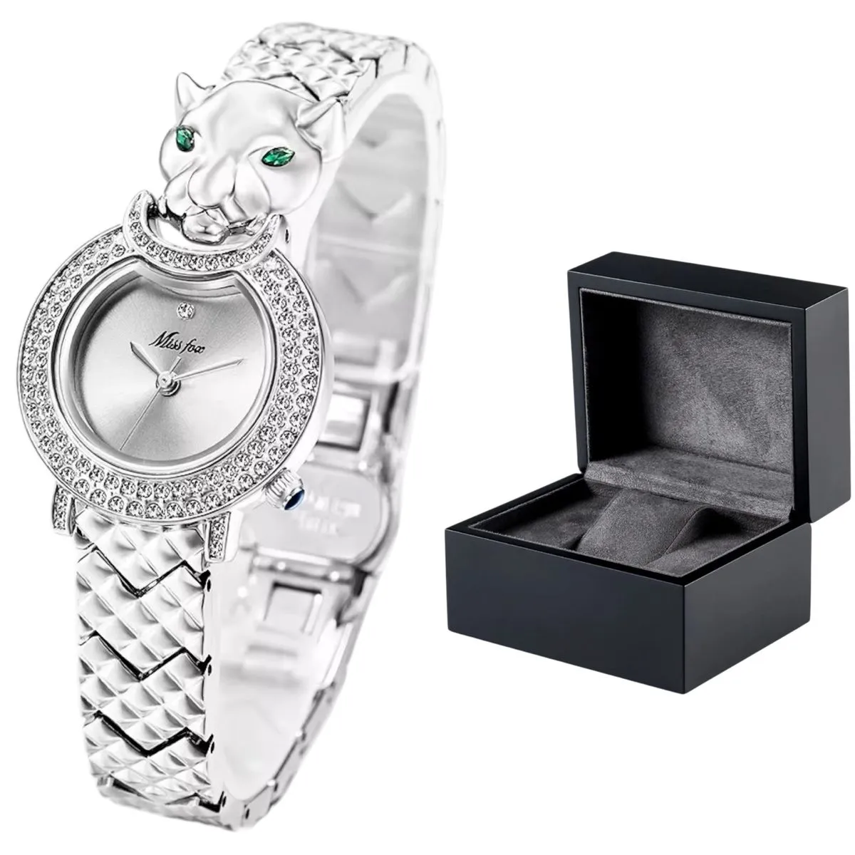 Emerald Panther Jewellery Watch For Women With Luxury Watch Box