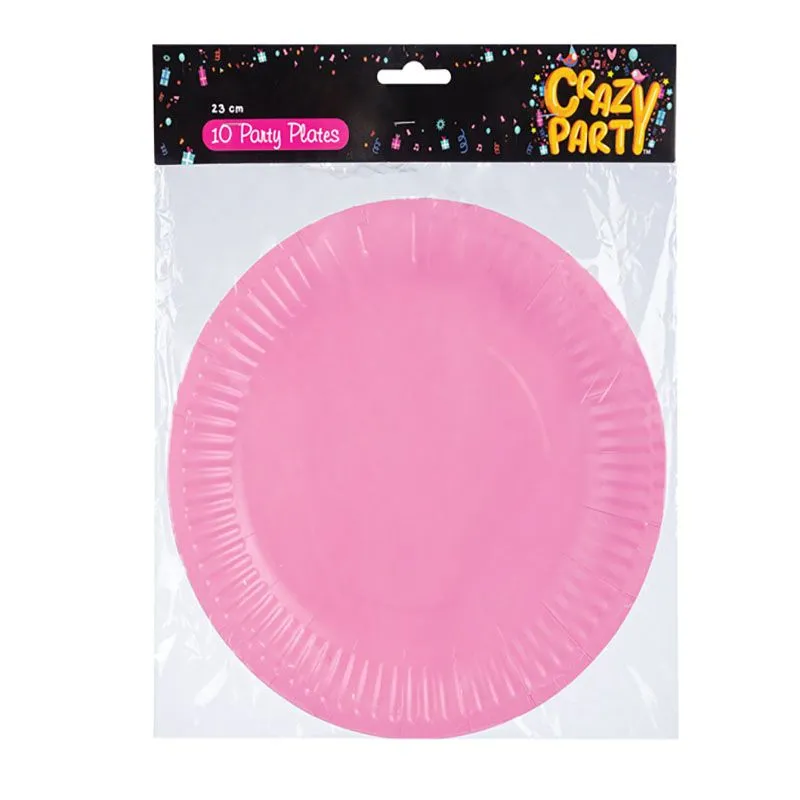 Party Plates - Party Accessories - BPA Free - Pink - 23 cm - 10 Pieces