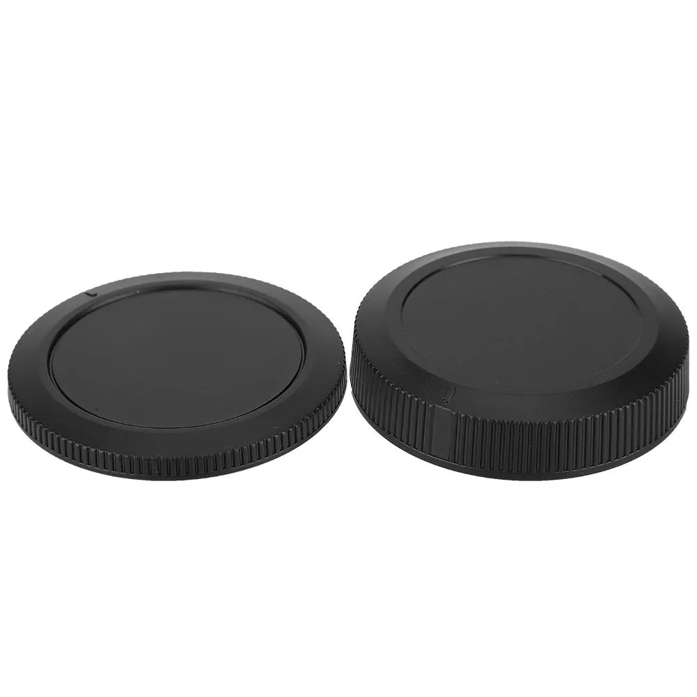 EOSR body & lens cap set, black plastic