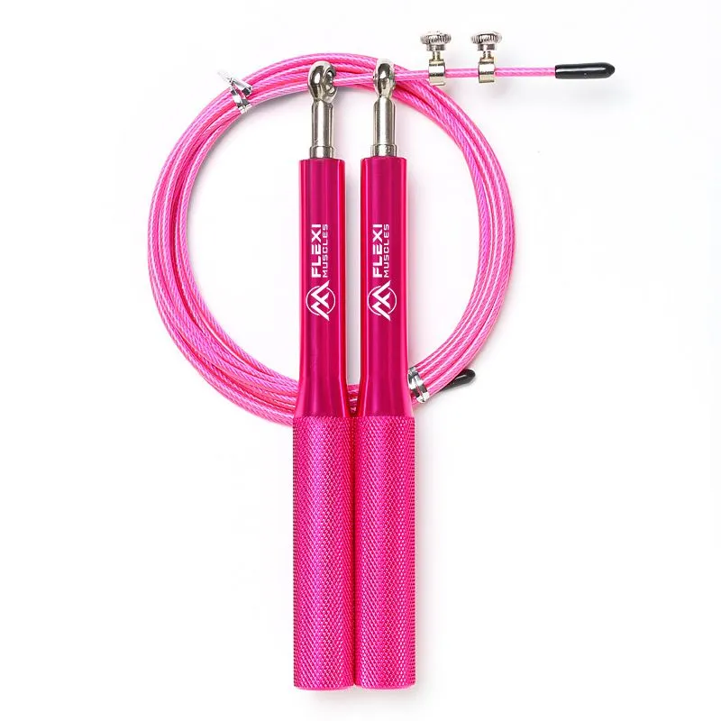 Flexi Muscles Jump Rope - Blazing Fast Jumping Ropes for Endurance Training - Pink