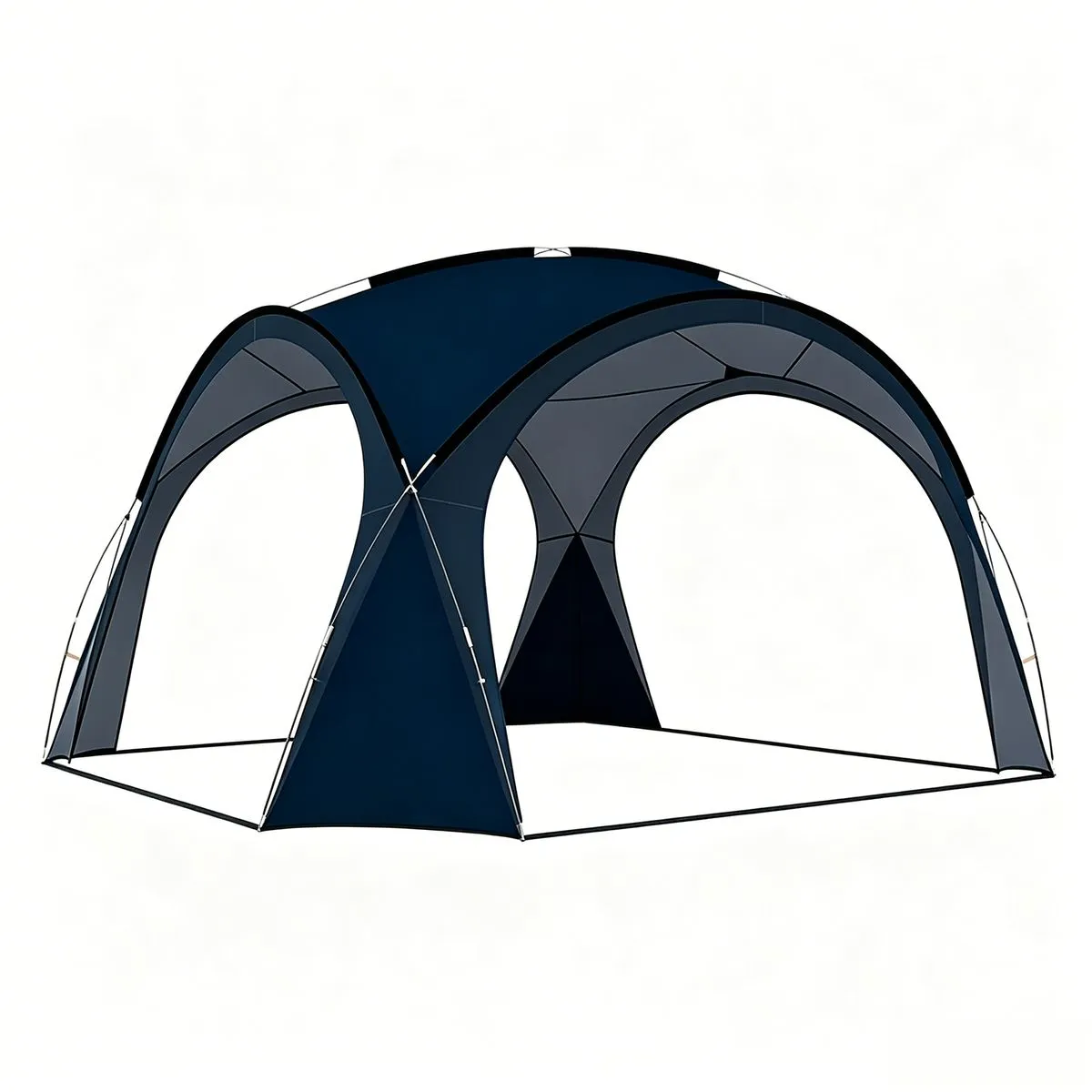 Sunproof Canopy Tent Camping Awning For 3-6 Person Camping Gazebo Dome Tent