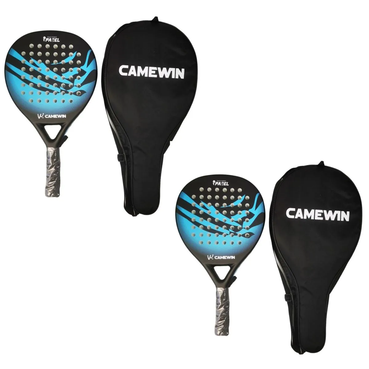 100% Carbon Fibre Padel Racket - Professional quality Racket - 2 Pack - Blue