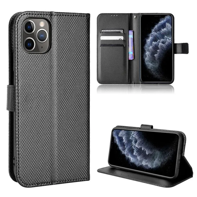 Flip Cases Compatible with iPhone 16 Pro Max Magnetic Buckle Wallet Cover - Black