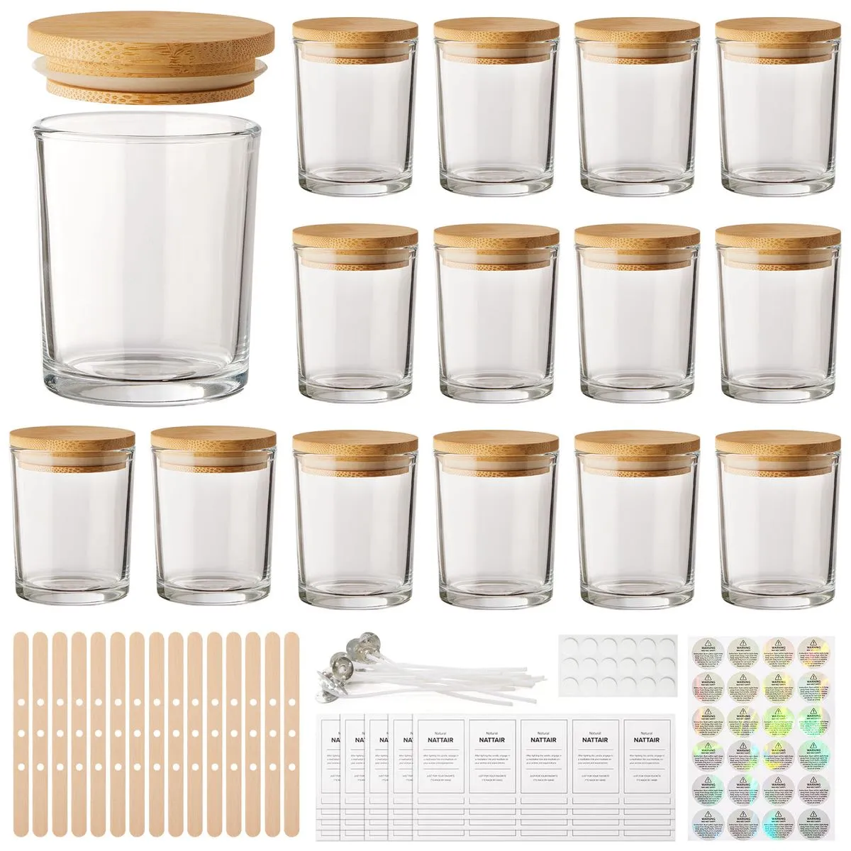 Chenshia Thick Candle Jars 15pcs - Glass Containers for Candle Making