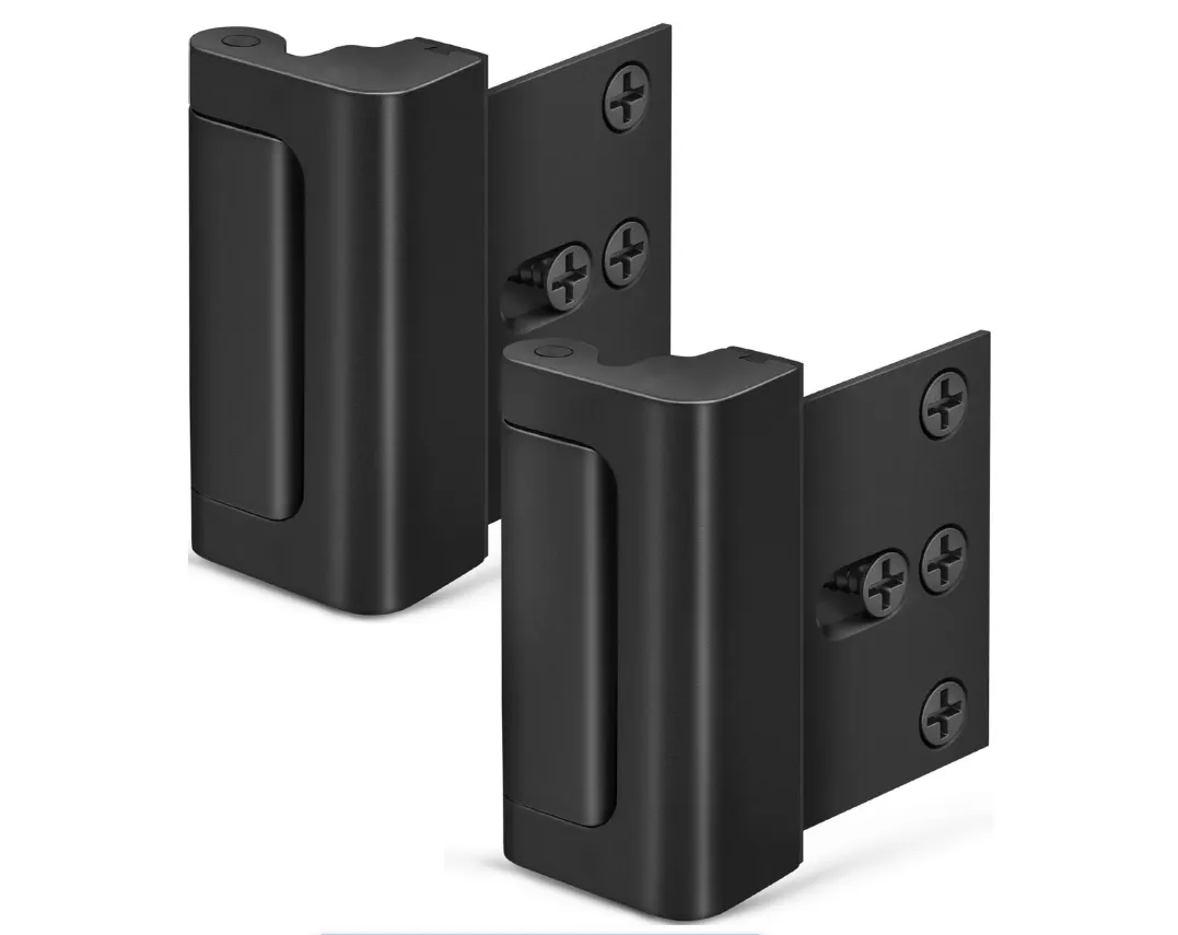 Black Quick-Release Latch for Home Interior Security Doors 2Pieces
