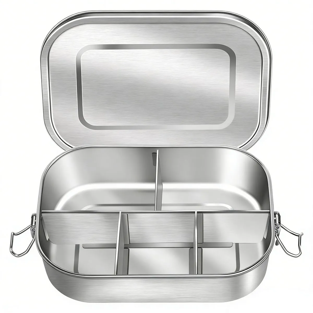 Stainless Steel Bento Box, 5 Compartment 1400ml Metal Lunch Container