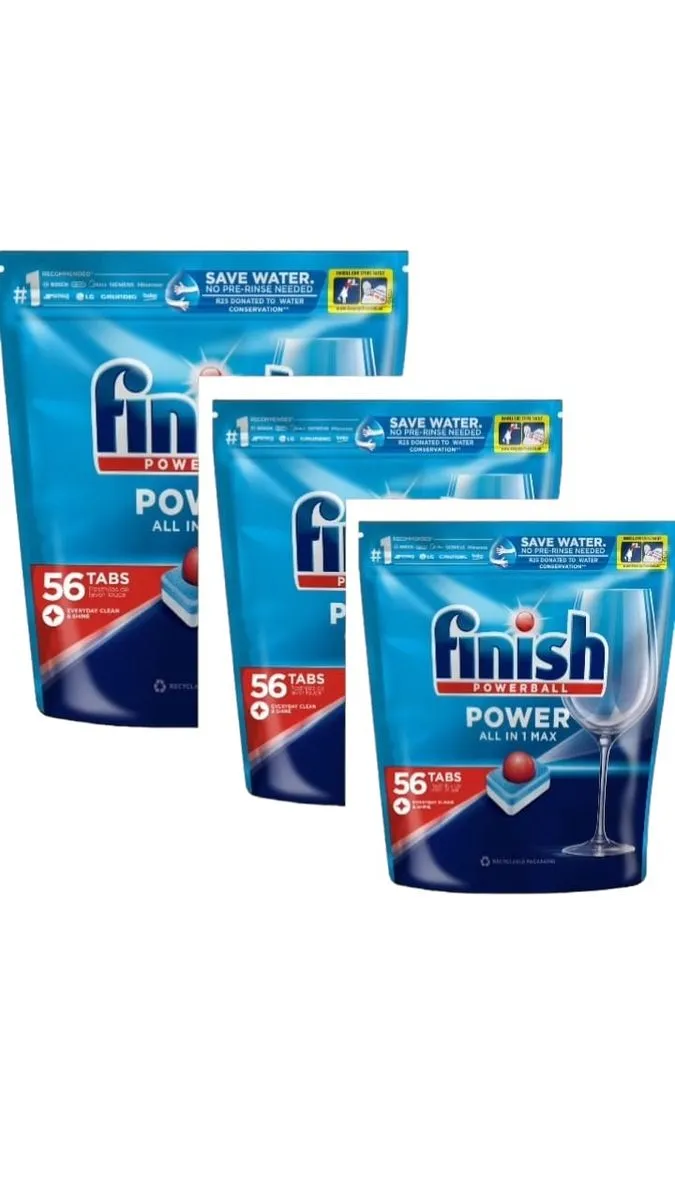 Finish 56s Auto Dishwashing All in One Max Tablets - Regular - 3 Packs