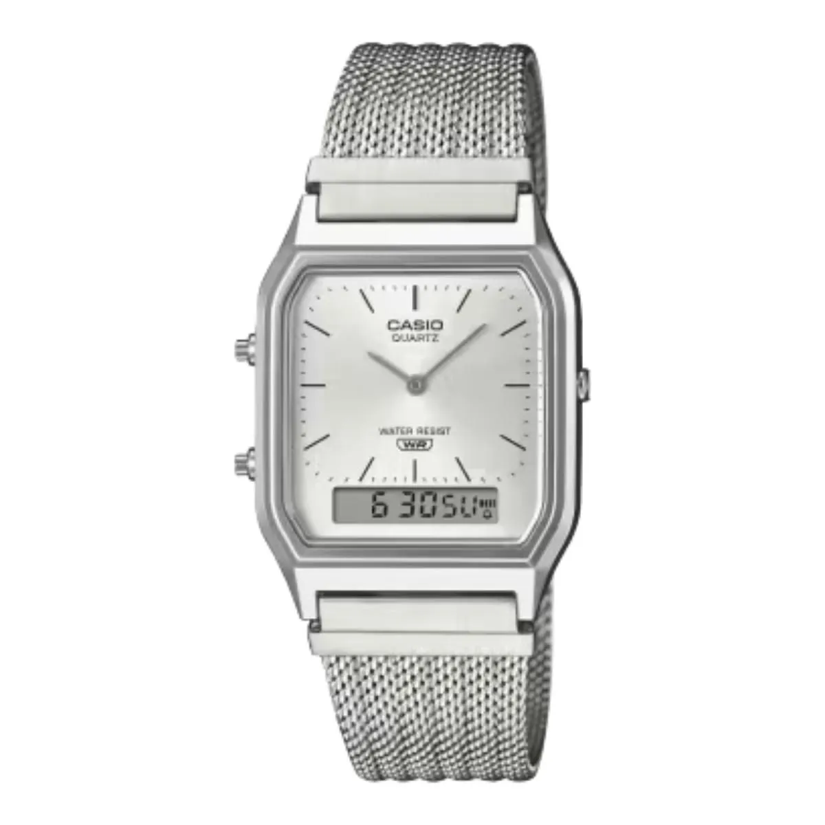 Casio - Men's Retro Metal Watch - Silver, White