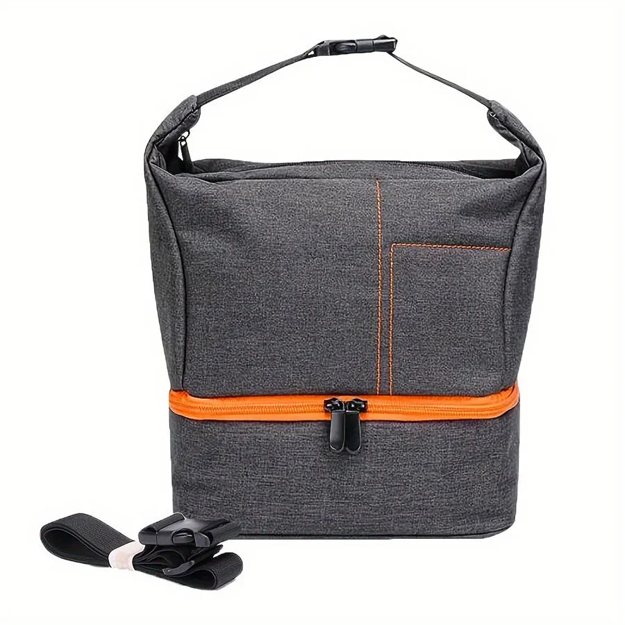 Portable dark gray SLR camera professional equipment storage bag
