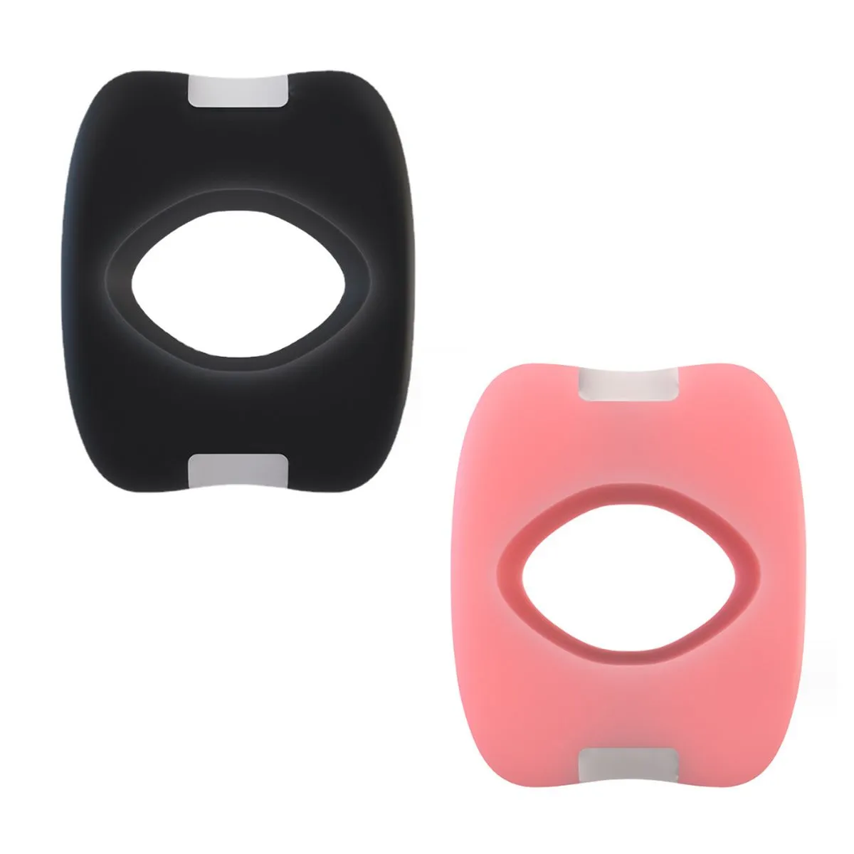 2PC Jaw Trainer Silicone Facial Muscle Chewer Face Neck Jaw Exercise Ball - Black + Pink