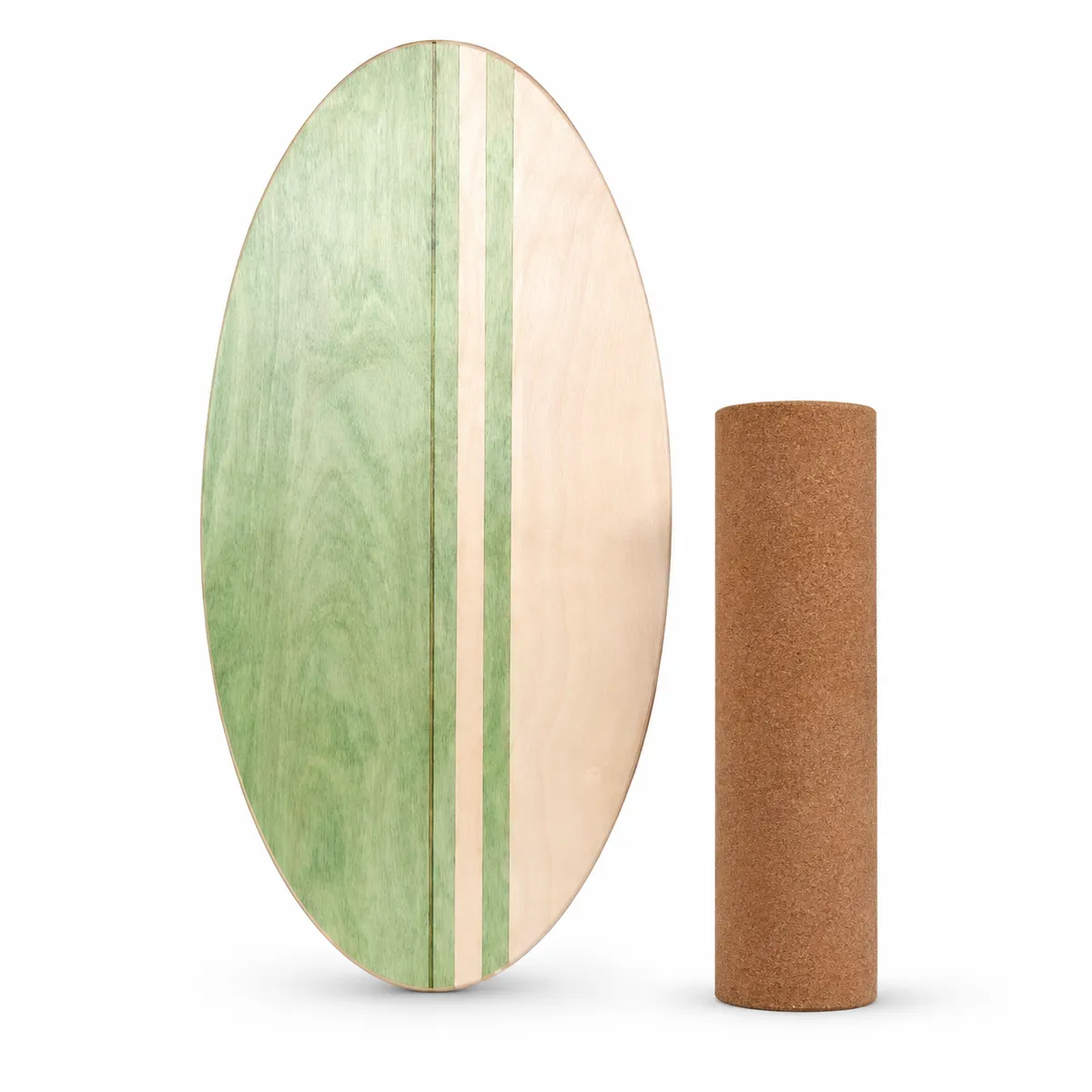 Yoga Wooden Balance Board with Fitness Cork Roller - Meadow