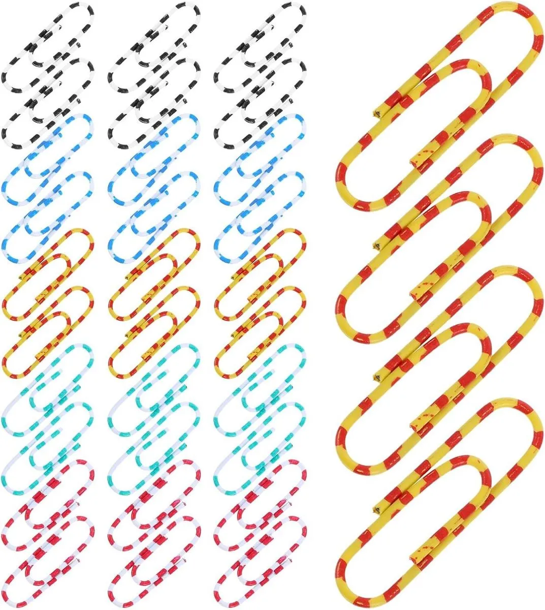 100pcs Small Zebra Pattern Paper Clips Multi-Color Steel Paper Fasteners