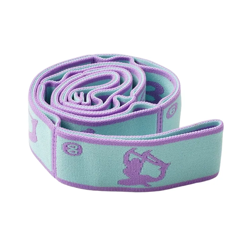 8-Panel Yoga Resistance Band - Dance Fitness Tension Band - Blue, Purple