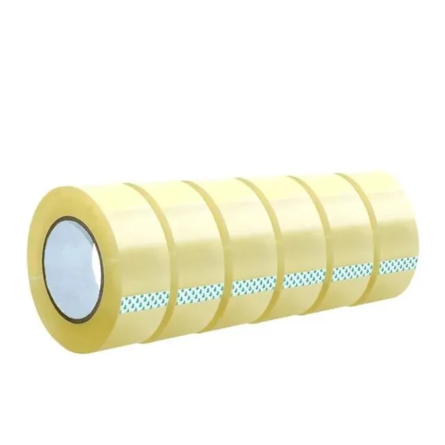6 Pieces Clear Transparent Bopp Adhesive Packaging Sealing Tape - Transparent, White