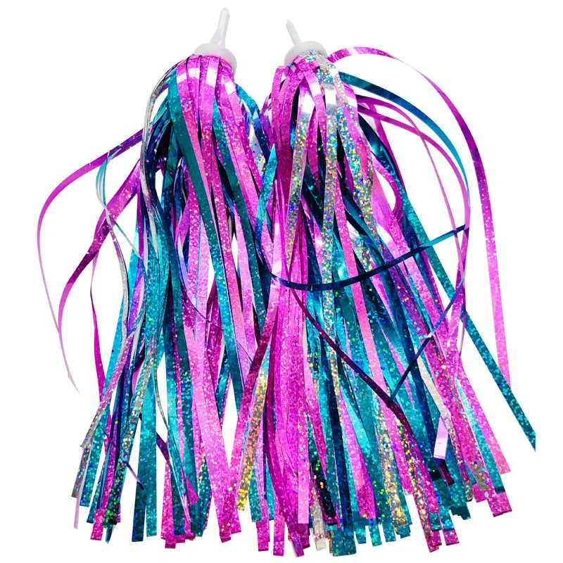 Colorful Bike Streamers for Kids, Sparkly Handlebar Ribbons for Bikes