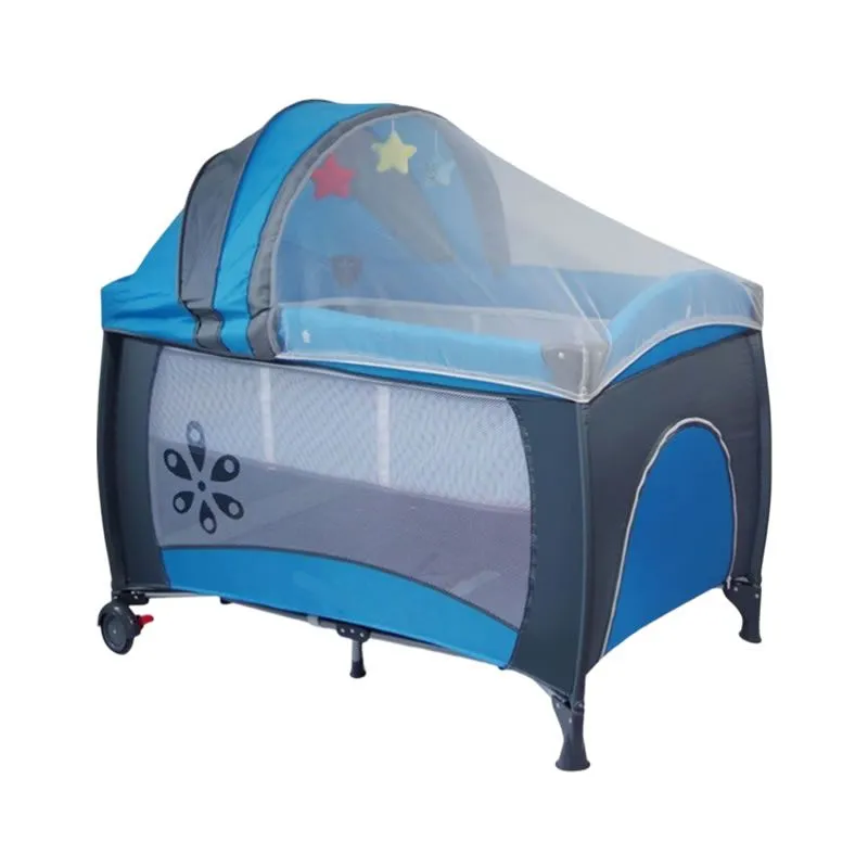 114.5 x 78 x 118cm Foldable Travel Baby Crib With Travel Bag - Blue
