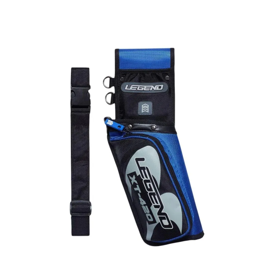 Legend XT-420 Field Archery Quiver Right Hand with Belt & Pockets - Blue