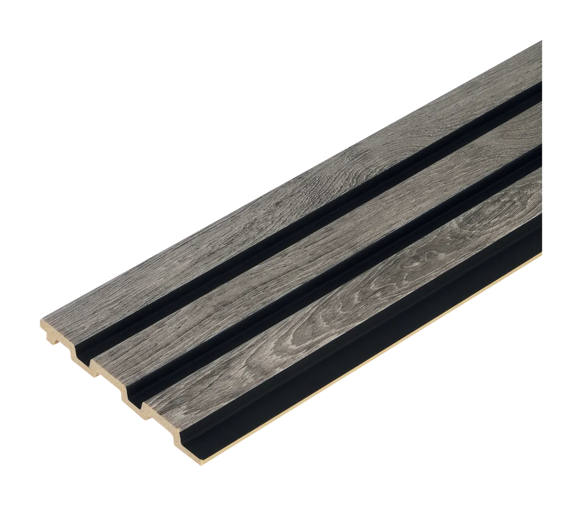 High Impact PS 3D Slat Wall Cladding - GREYWOOD BLACK