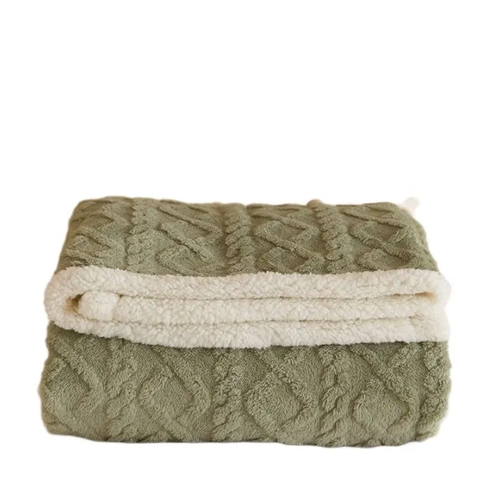 Lamb Hair Coral Fleece Nap Blanket, Multi - Color Office Cover Blanket