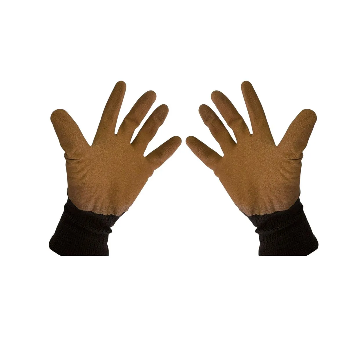 Coffee Rubber and Suede Protection Work Gloves