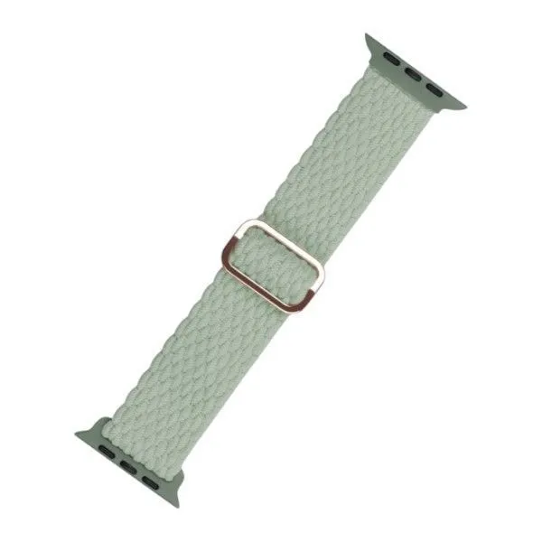 Adjustable Elastic Braided Smartwatch Strap -42/44/45/49mm- Sage Green