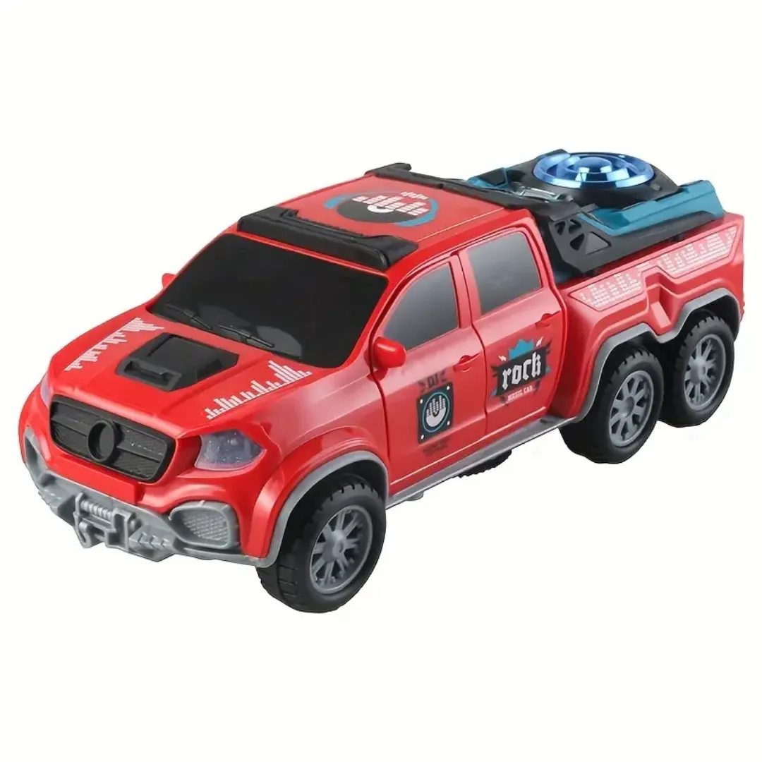 Rotating Stunt Pickup Truck Electric Off-Road Vehicle Music Lights Car - Red