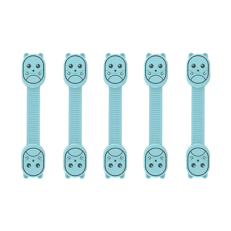 CuteBear Baby Safety Lock for Cabinets Drawers Fridge Toilet-Set of 5 - Blue