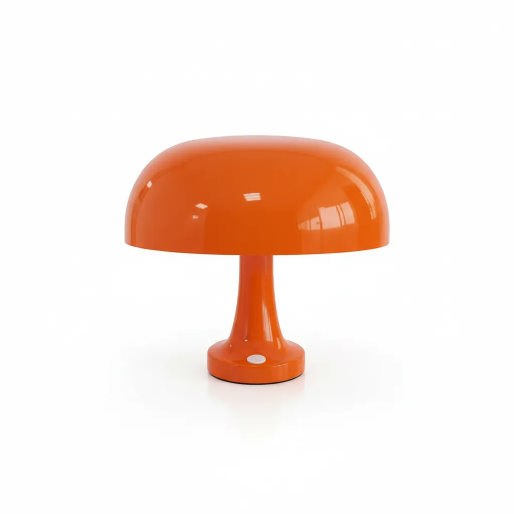 Mushroom LED Desk Lamp - Korean Ins Style Rechargeable Bedside Light - Orange