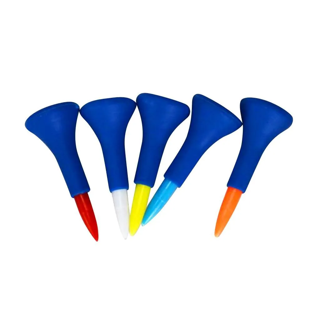 5 Pieces/Set Durable Soft Rubber Cushion Top Golf Tees Random Color Short