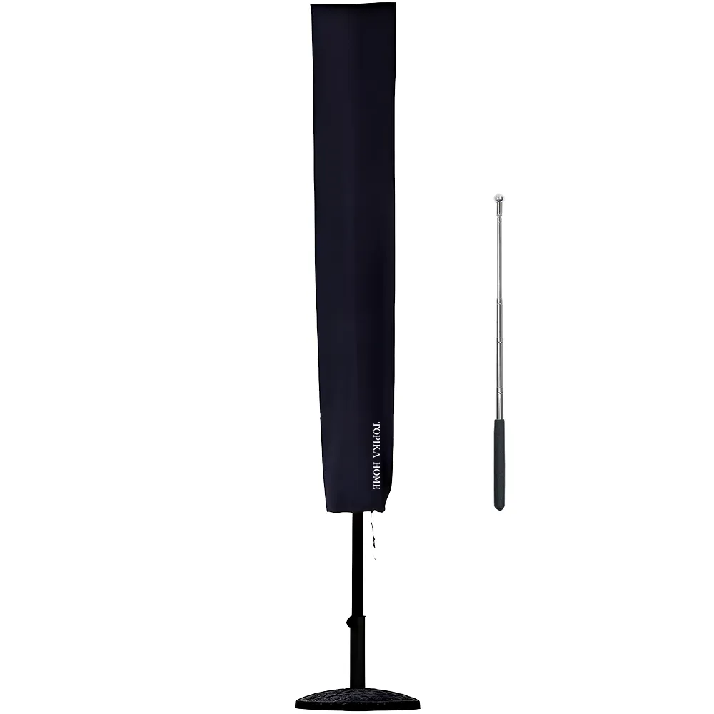 TopikaHome - Patio Parasol Waterproof Cover for Outdoor Umbrella, 190x30cm - Black